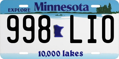 MN license plate 998LIO