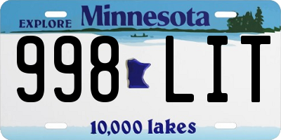 MN license plate 998LIT
