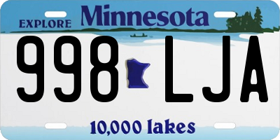 MN license plate 998LJA