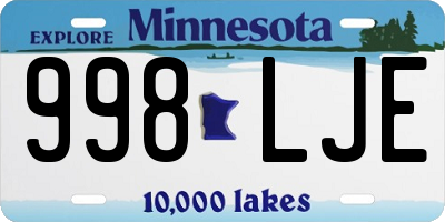 MN license plate 998LJE