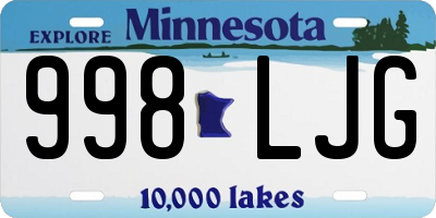 MN license plate 998LJG
