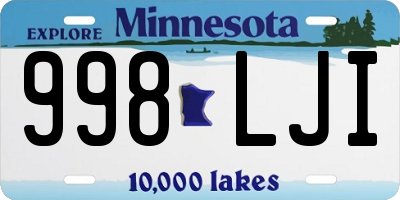 MN license plate 998LJI