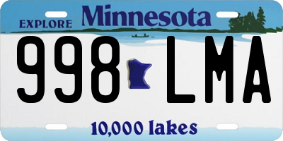 MN license plate 998LMA