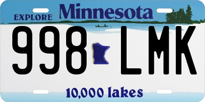 MN license plate 998LMK