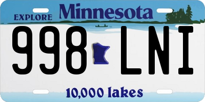 MN license plate 998LNI