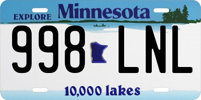 MN license plate 998LNL