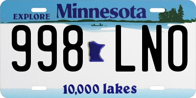 MN license plate 998LNO