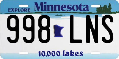 MN license plate 998LNS