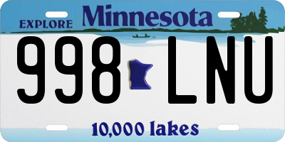 MN license plate 998LNU