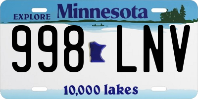 MN license plate 998LNV