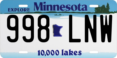 MN license plate 998LNW
