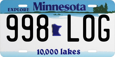 MN license plate 998LOG