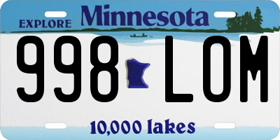 MN license plate 998LOM