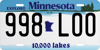 MN license plate 998LOO