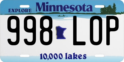 MN license plate 998LOP