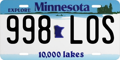 MN license plate 998LOS