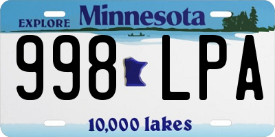 MN license plate 998LPA