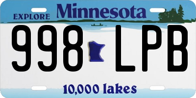 MN license plate 998LPB