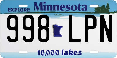 MN license plate 998LPN
