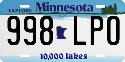 MN license plate 998LPO