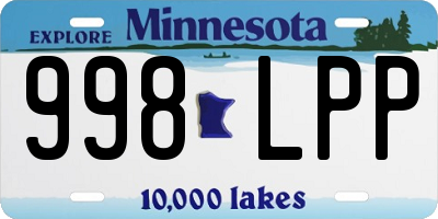 MN license plate 998LPP
