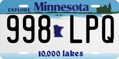 MN license plate 998LPQ