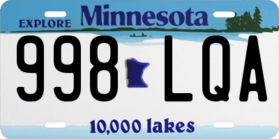 MN license plate 998LQA