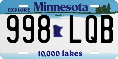 MN license plate 998LQB