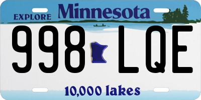 MN license plate 998LQE