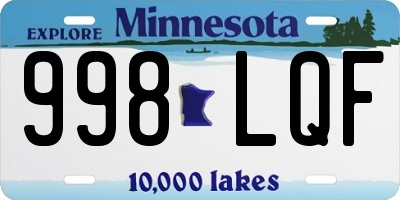 MN license plate 998LQF