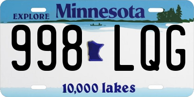 MN license plate 998LQG