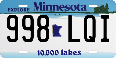 MN license plate 998LQI