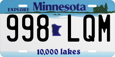 MN license plate 998LQM