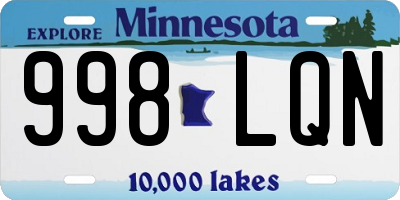 MN license plate 998LQN