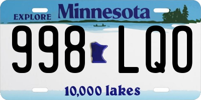 MN license plate 998LQO