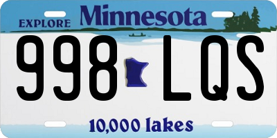 MN license plate 998LQS