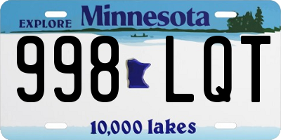 MN license plate 998LQT