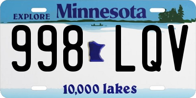 MN license plate 998LQV