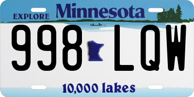 MN license plate 998LQW