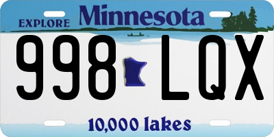 MN license plate 998LQX