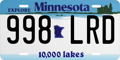 MN license plate 998LRD