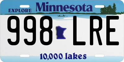 MN license plate 998LRE