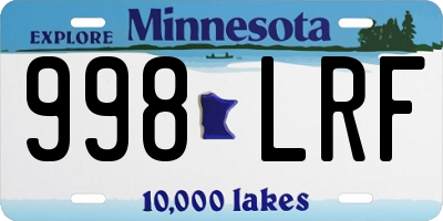 MN license plate 998LRF