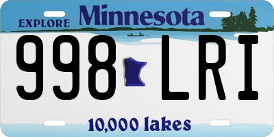 MN license plate 998LRI