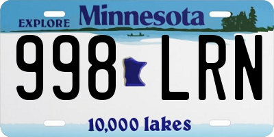 MN license plate 998LRN