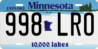 MN license plate 998LRO