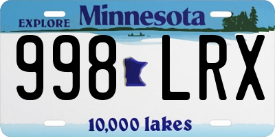 MN license plate 998LRX