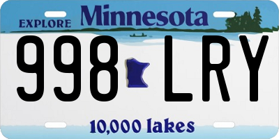 MN license plate 998LRY