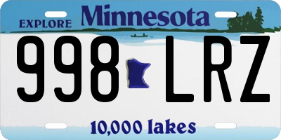MN license plate 998LRZ