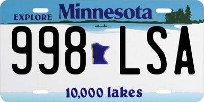 MN license plate 998LSA